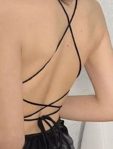 black satin mini dress
