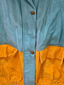 Women&#39;s Multicolor Colorblock Corduroy Bomber Jack