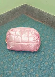 Pink Quilted Makeup/Cosmetic Bag
