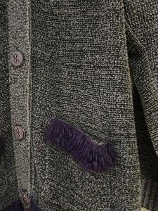 Purple Trim Knit Cardigan