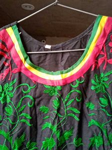 Embroidered Black Dress