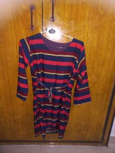 Striped Tie Waist Dress