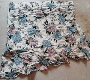 Floral Ruffle Mini Skirt