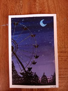 Acrylic On Paper - Starry Ride