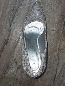 Silver Patterned Heels