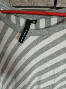 Casual Striped Hem Tunic Top