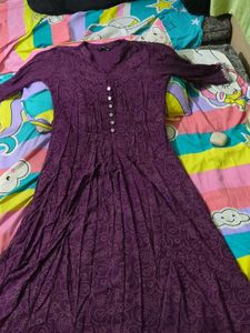 Purple Patterned Maxi Dress