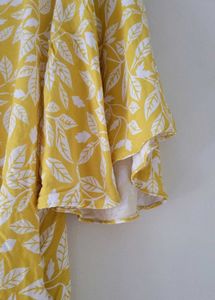 Leaf Print Yellow Top