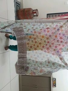 Floral Print Organza Saree