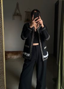 Exquisite Black Beaded &amp; Fringed Statement Blazer