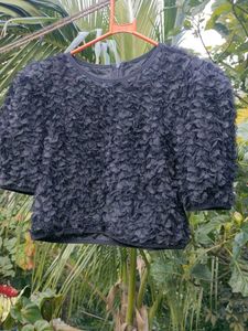 Black Textured Top