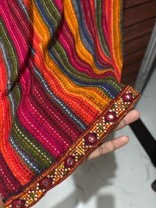 Colorful Striped Embroidered Kurti