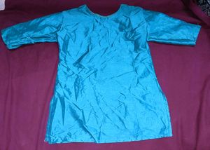 Greenish Blue Plain Kurti For Girls