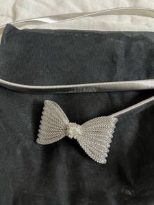 🎀🩶🖤🤍Silver Glam Bow Belt🩶🖤🤍🎀
