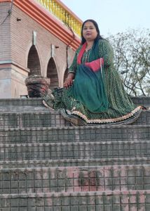 Green &amp; Blue Printed Kurti Set