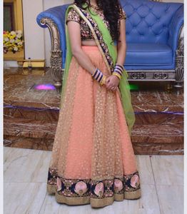 Elegant Peach Lehenga Choli Set