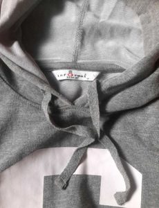 Grey Crop Top Hoodie Women&#39;s Casual Winter Wear M