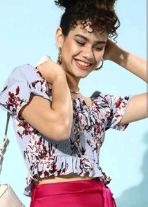 Floral Smocked Crop Top