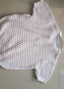 New Zudio Crochet White Balloon Top