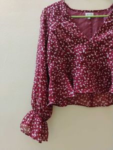 Maroon Crop Top For Sale