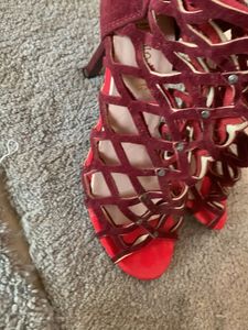 Burgundy Cage Heels