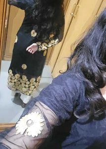 Black kurtaa Gold Embroider gota patti