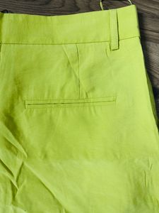 Zara Lime Neon Cotton Linen Trouser