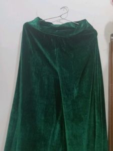 Emerald Green Velvet Palazzo Pants