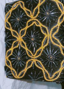 black and golden clutch