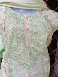 Mint Green Embroidered Sharara Suit