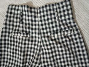 Gingham High-Waisted Wide Leg Pants