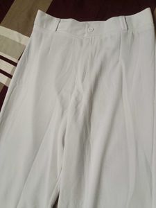 WHITE WIDE LEG TROUSER