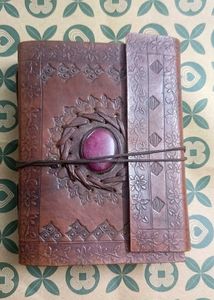 Handmade Leather Journal with Stone