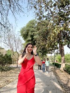 side slit dress With Ruffle Details ( NewMe)