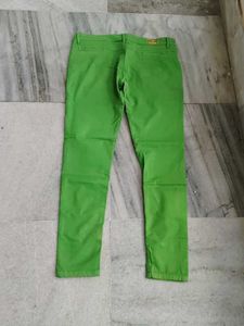 Vibrant Green Slim Fit Pants
