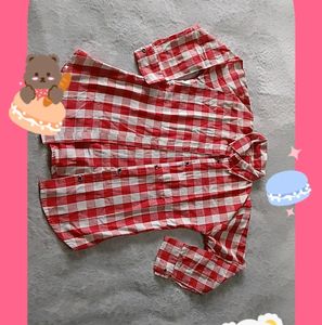 Cute Chex Red &amp; White Shirt 🍒
