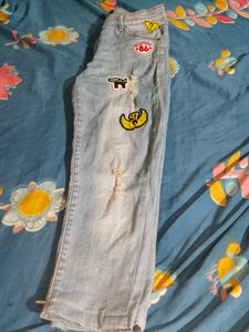 Patched Denim Jeans