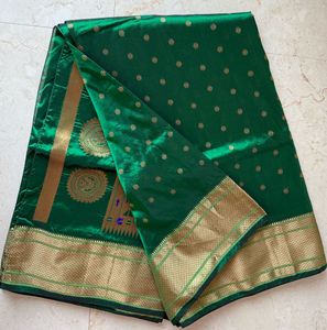 Unused Green Paithani saree