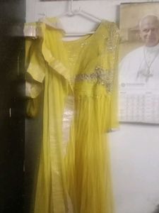Elegant Yellow Ethnic Gown