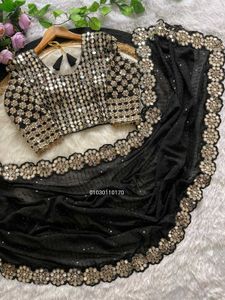 Party Wear Black Saree