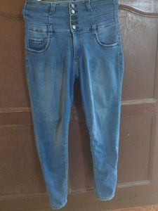 High Waisted Button-Up Denim Jeans