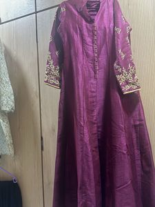 Wine A Line 3 Pc Dress