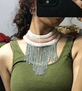 BOHO CHIC Metal Fringed Choker Necklace
