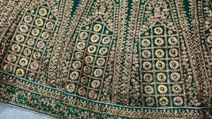 Green &amp; Gold Embroidered Salwar Kameez