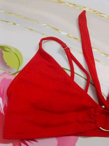 (200)Red Bikini Top