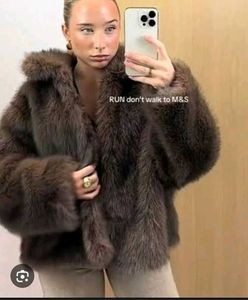 Viral Zara Faux Fur Brown Coat
