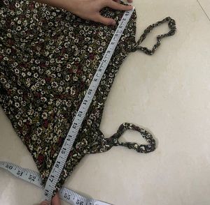 ZARA Floral Midi Dress with Slit