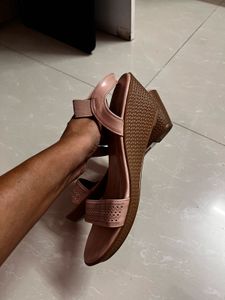 Bata Pink Wedge Heels