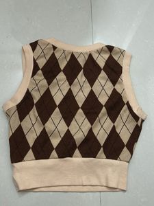 Argyle Knit Crop Top