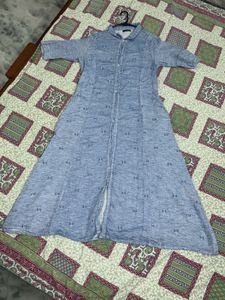Blue Linen Shirt Dress